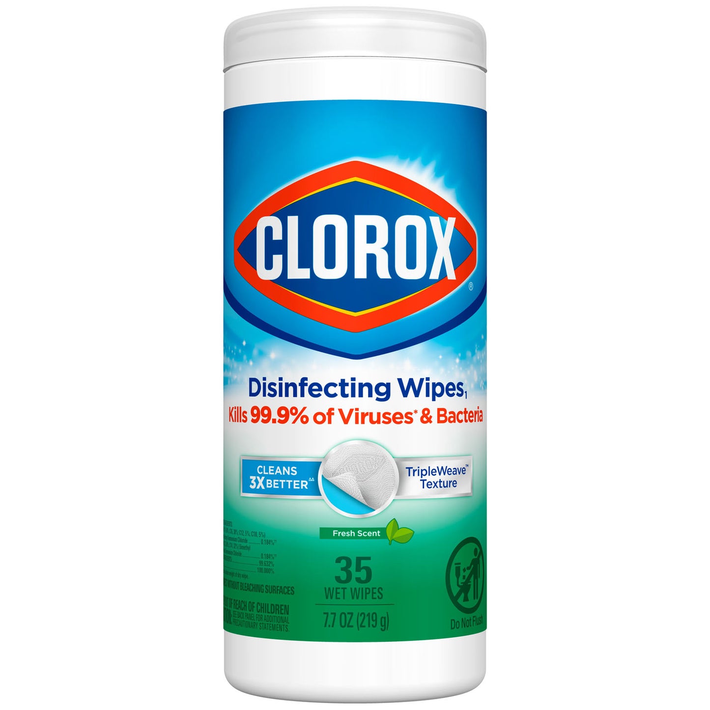 Clorox® Disinfecting Wipes, Bleach Free Cleaning Wipes, Fresh Scent, 35 ct, 12/cs