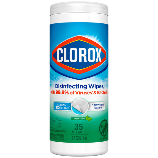 Clorox® Disinfecting Wipes, Bleach Free Cleaning Wipes, Fresh Scent, 35 ct, 12/cs