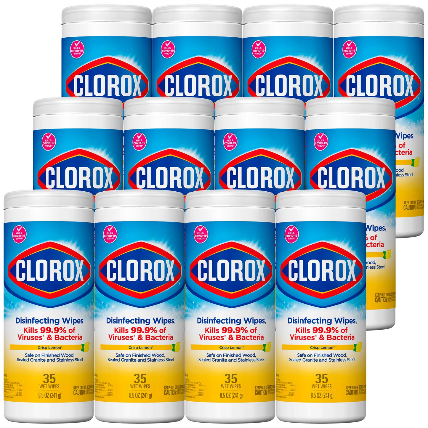 Clorox® Disinfecting Wipes, Bleach Free Cleaning Wipes, Crisp Lemon™, 35 ct, 12/cs