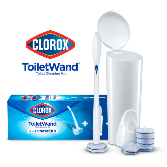 Clorox® ToiletWand® Disposable Toilet Cleaning System, Includes: ToiletWand®, Storage Caddy and 6 Disinfecting ToiletWand® Refill Heads, 6/cs