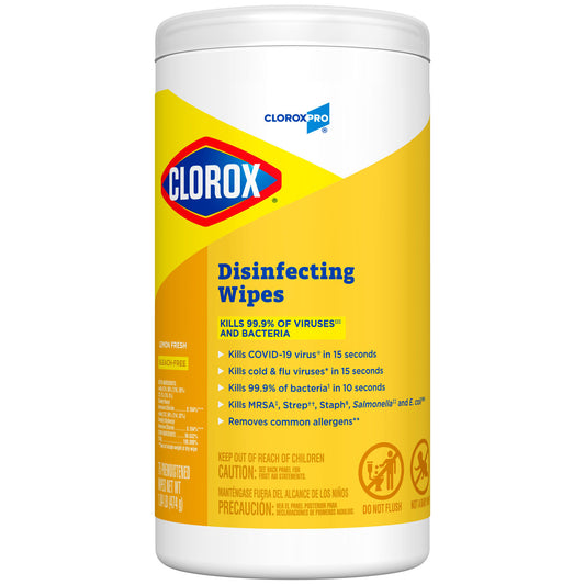 CloroxPro™ Clorox® Disinfecting Wipes, Lemon Fresh, 75 ct, 6/cs
