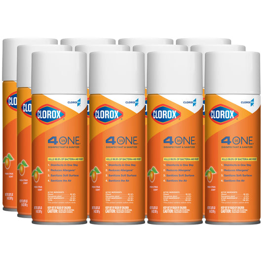 CloroxPro™ Clorox® 4 in One Disinfectant & Sanitizer, Citrus Scent, 14 oz, 12/cs