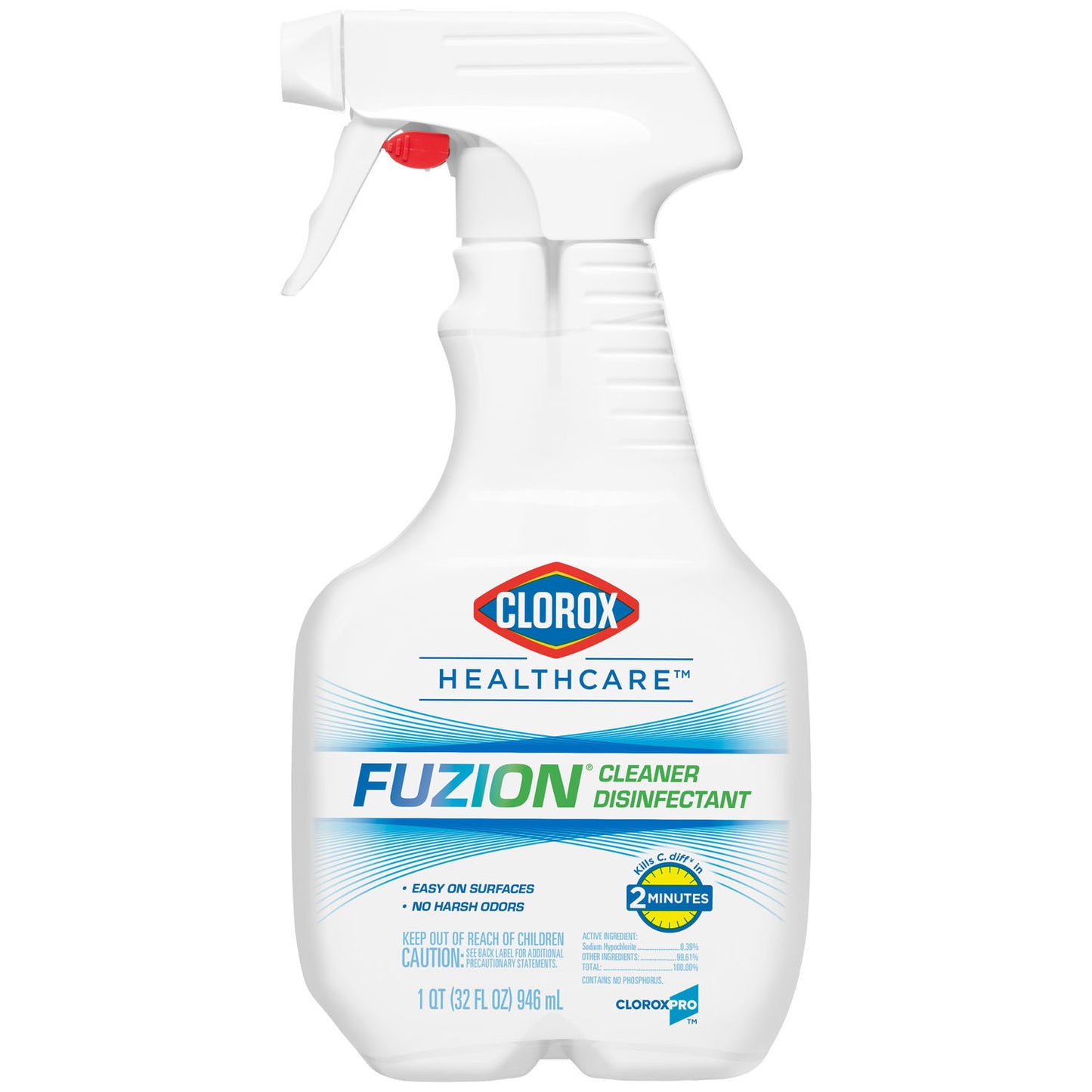 Clorox Healthcare® Fuzion® Cleaner Disinfectant, Spray, 32 oz, 9/cs