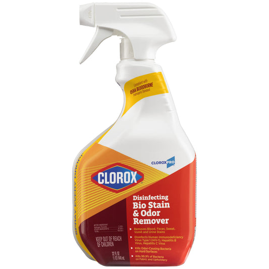 CloroxPro™ Clorox® Disinfecting Bio Stain & Odor Remover Spray, 32 fl oz, 9/cs