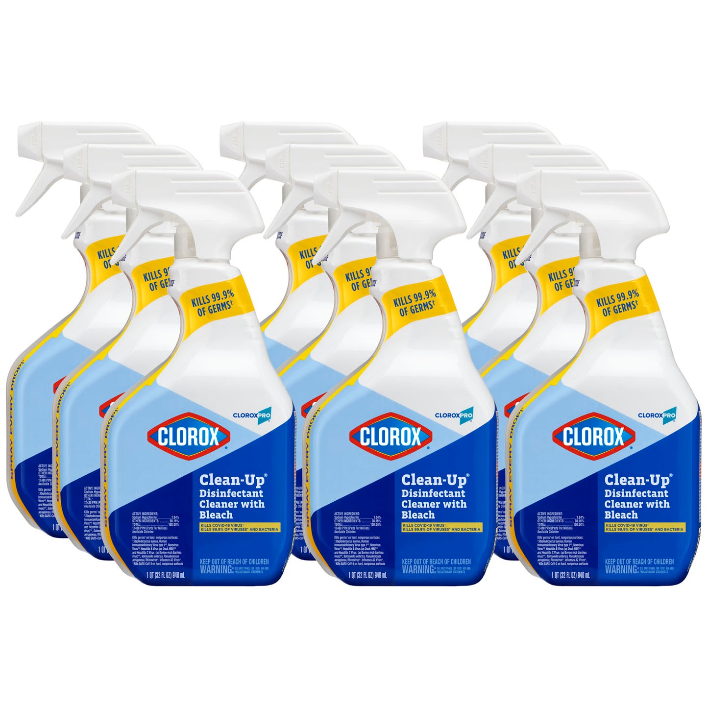CloroxPro™ Clorox Clean-Up® Disinfectant Cleaner with Bleach Spray, 32 fl oz, 9/cs