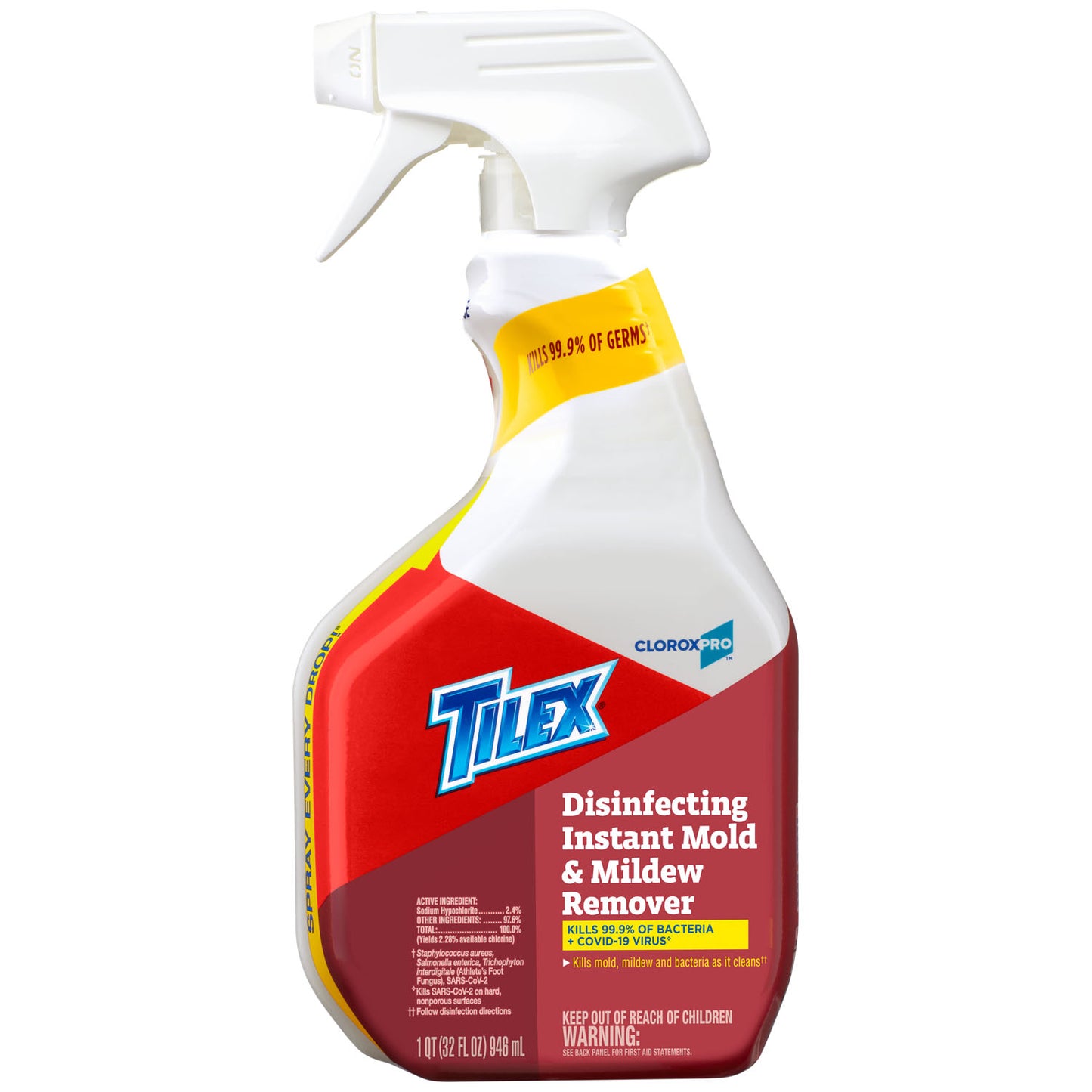 CloroxPro® Tilex® Disinfecting Instant Mold and Mildew Remover Spray, 32 fl oz, 9/cs