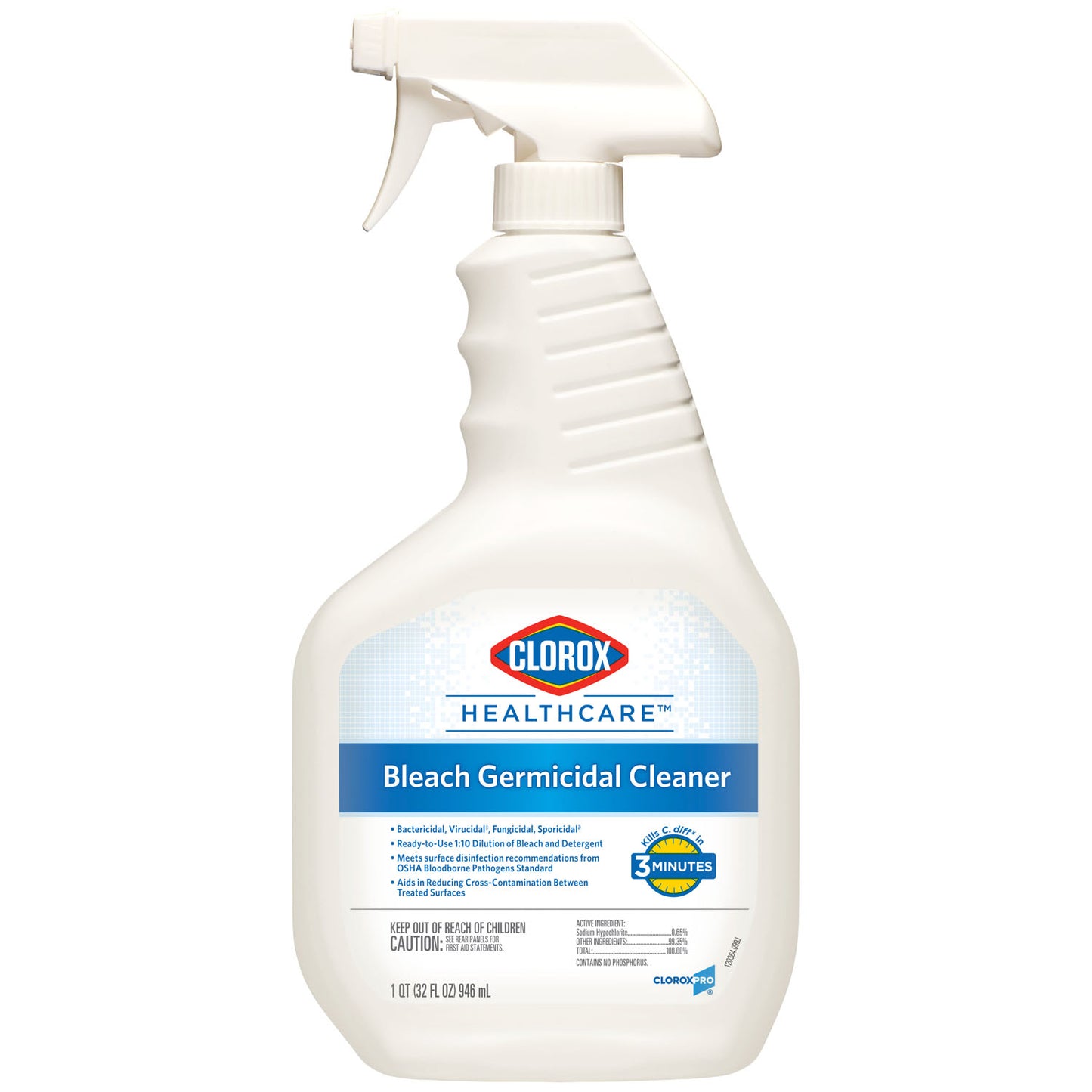 Clorox Healthcare® Bleach Germicidal Cleaner Spray, 32 oz, 6/cs (60 cs/plt)