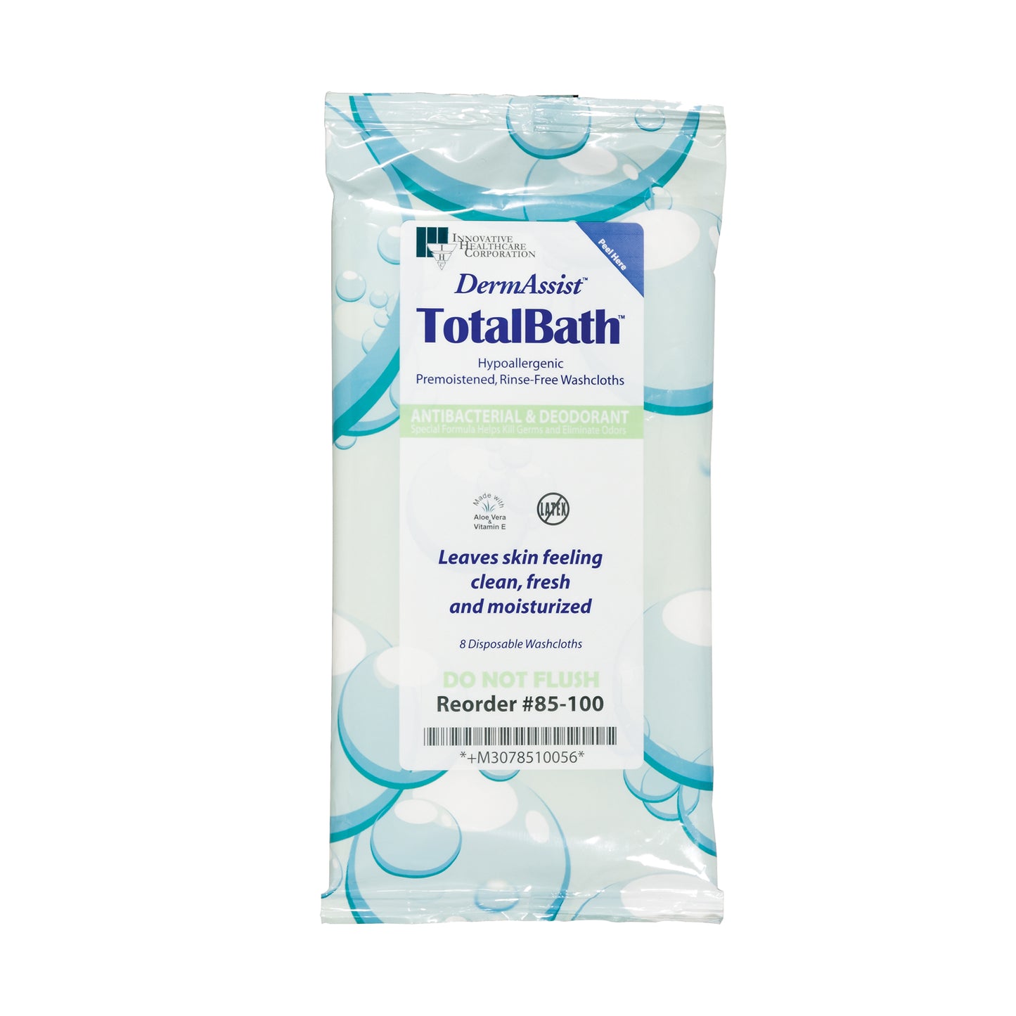 Bath Cloth, Standard Weight, Antibacterial, Deodorant, Clean Scent, Moisturizing, 8/pk, 30 pk/cs