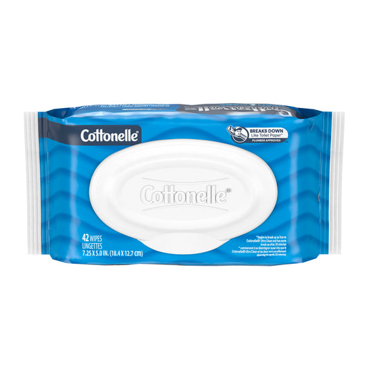Cleansing Cloths, Flushable, Refill, 42 ct., 12/cs