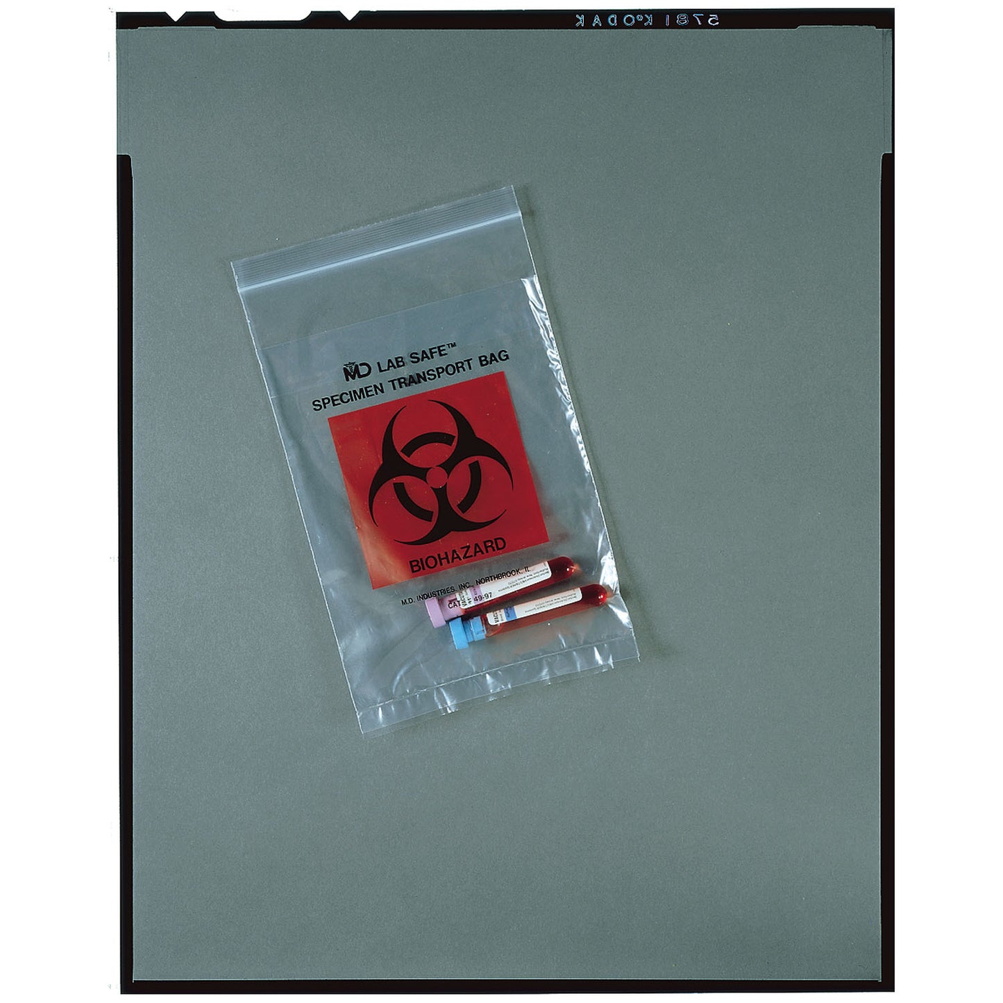 Collection Bag, 6" x 6", Zip Closure, Biohazard Black/ Red Print, 1000/cs (90 cs/plt)