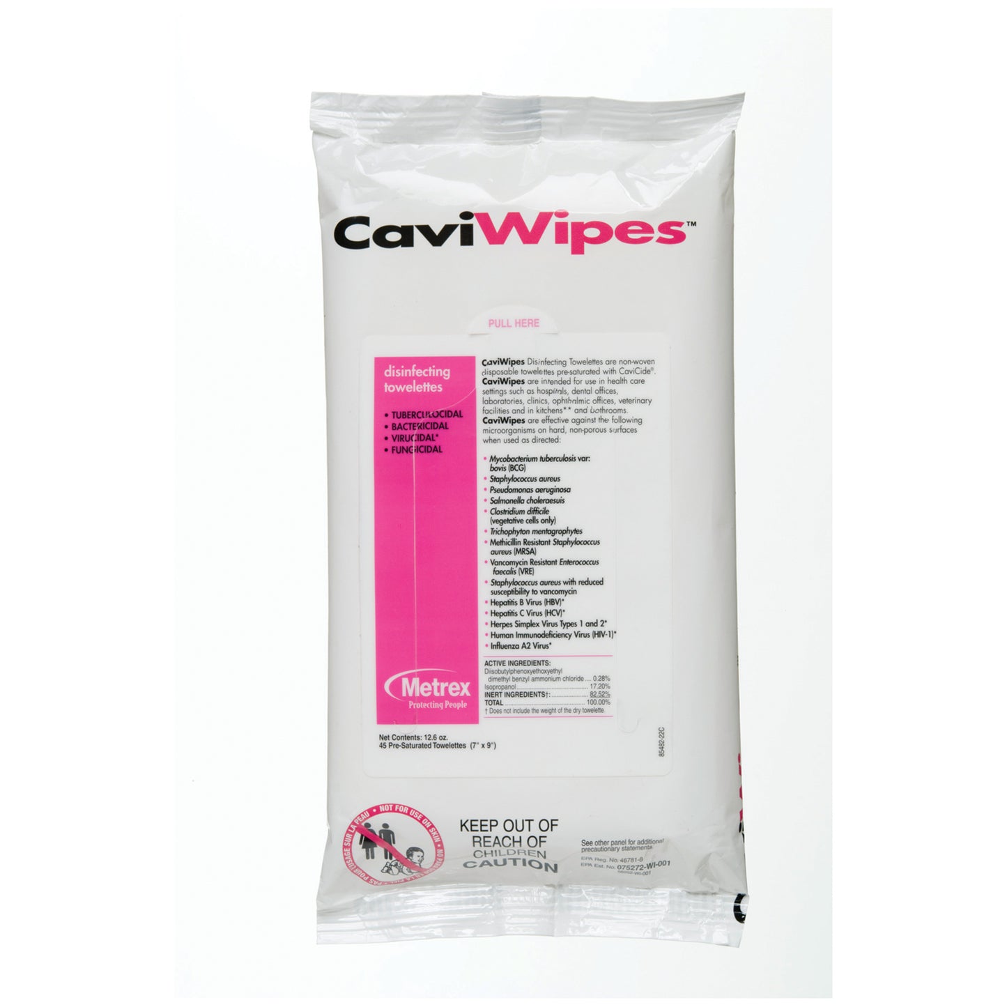 CaviWipes Flat Pack, 45/pk, 20 pk/cs (60 cs/plt) (091267)