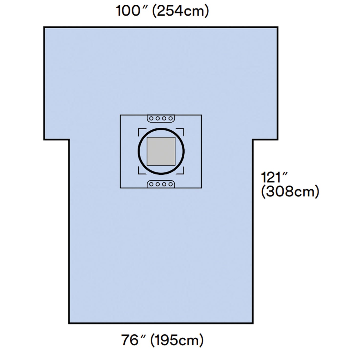 Cesarean-Section Sheet with Incise Pouch, 77" x 122", 5/cs (Continental US+HI Only)
