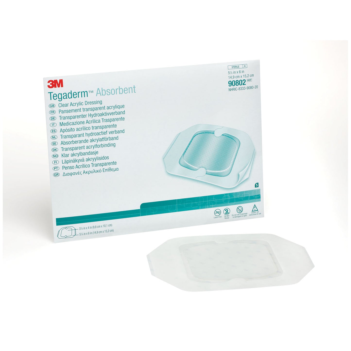 Dressing, Small Square, Pad Size 3.9" x 4", Overall Size 5.9" x 6", 10/bx, 4 bx/cs (Continental US+HI Only)