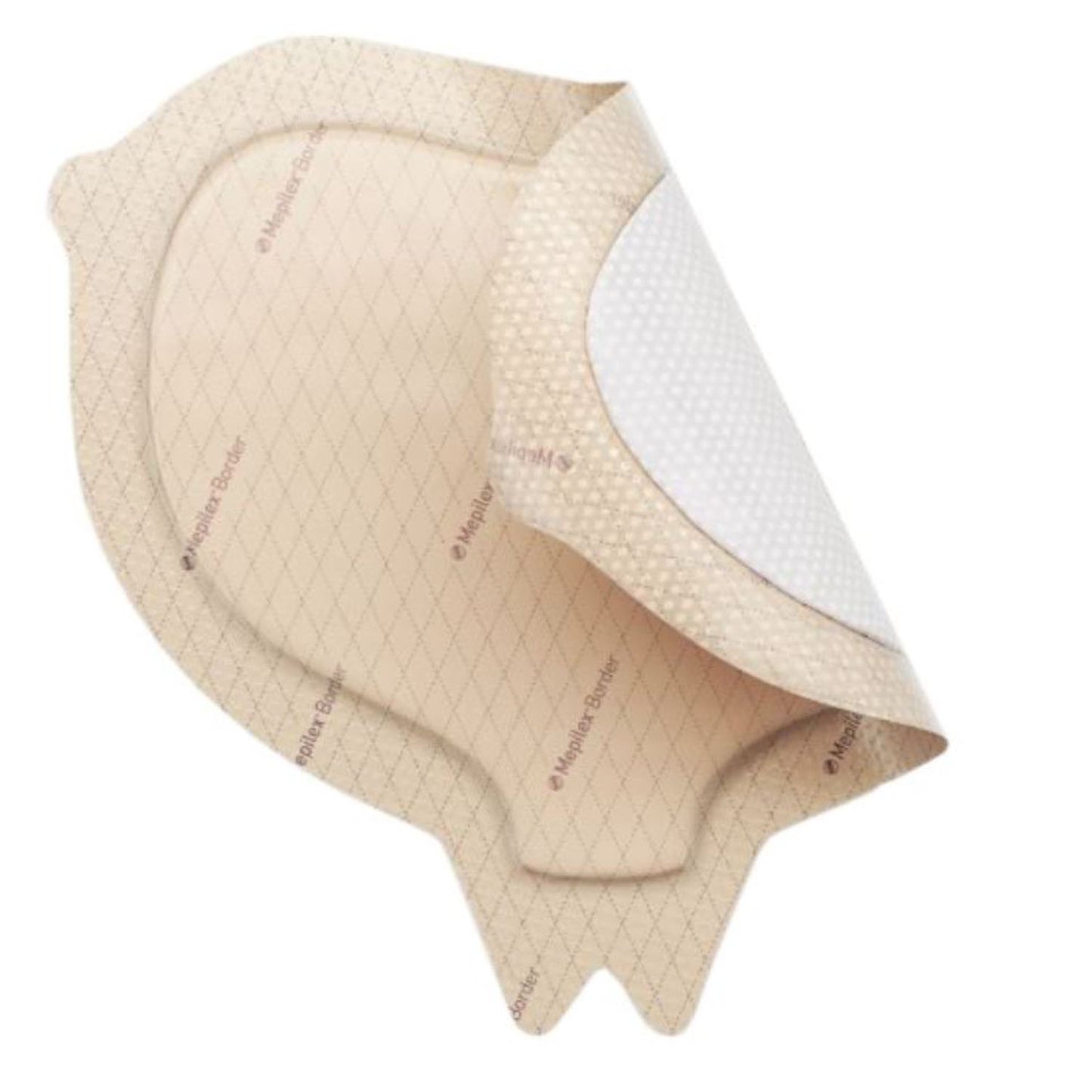 Border Foam Sacrum Dressing, 8.7” x 9.8” , Self-Adherent Soft Silicone, 10/bx, 4bx/cs (22 x 25cm)