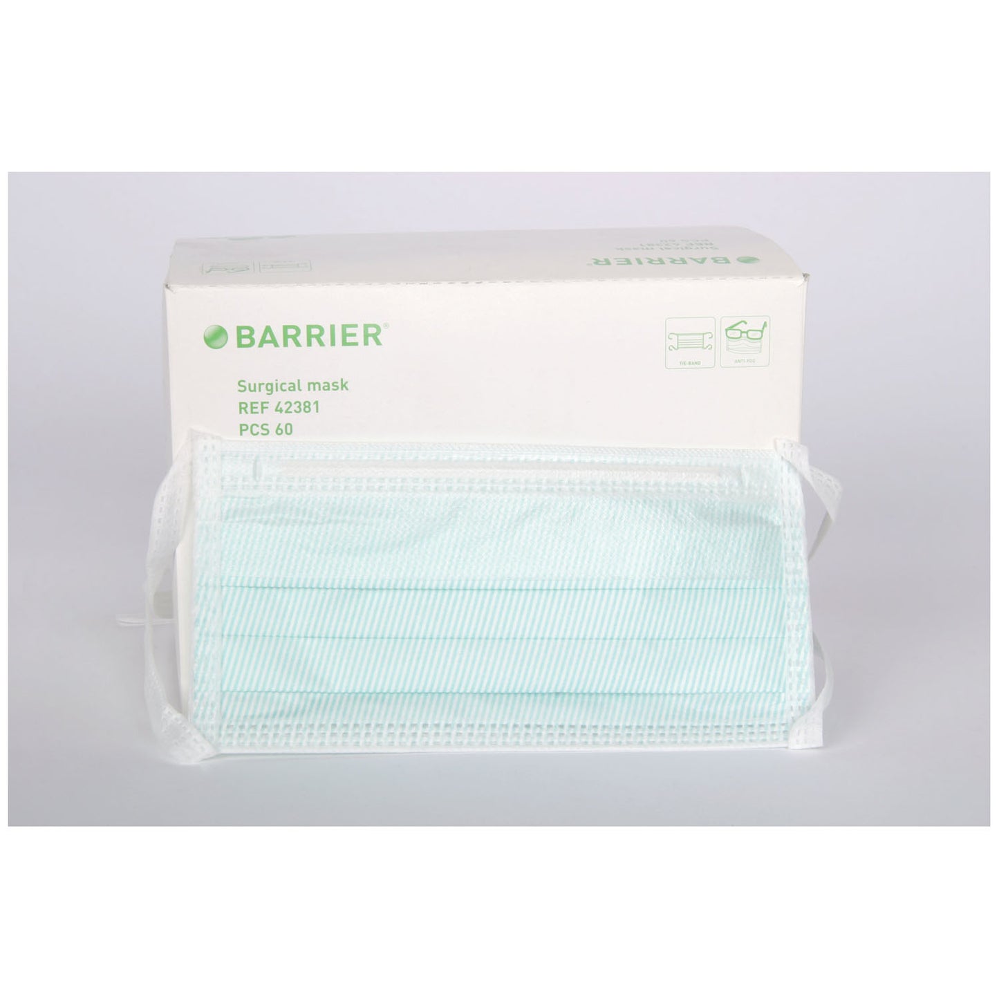 Face Mask, Green, 60/bx, 10 bx/cs