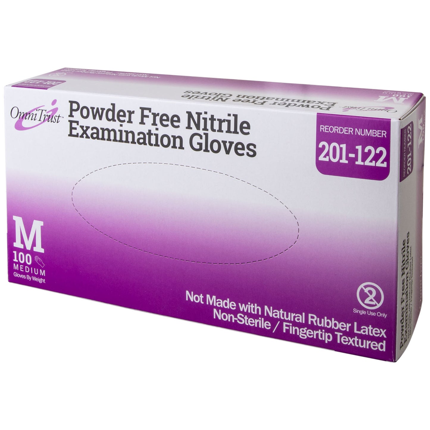 Exam Glove, Nitrile, Medium, Textured Fingers, Blue, Powder Free , 100/bx, 10 bx/cs (PF) (80 cs/plt)