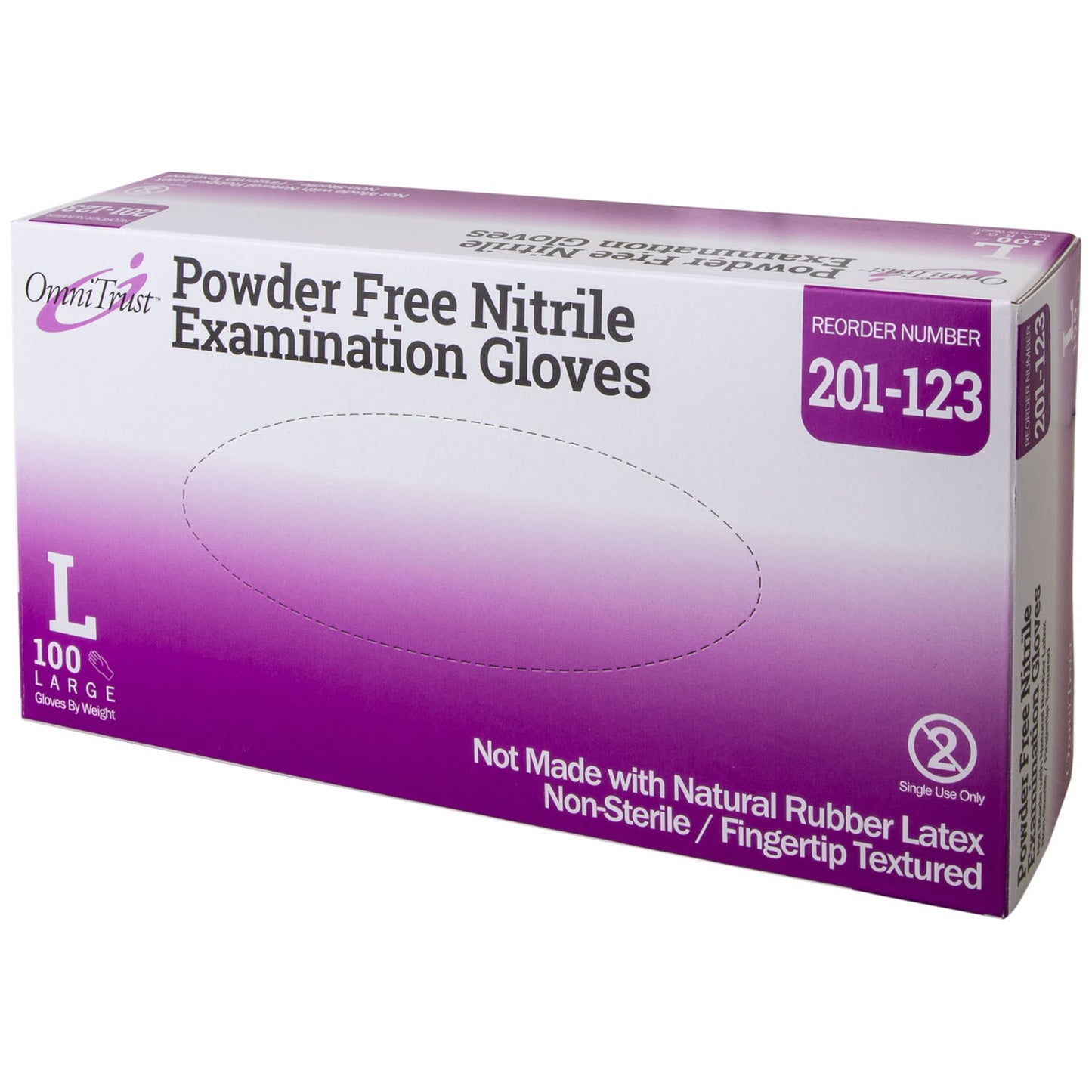Exam Glove, Nitrile, Large, Textured Fingers, Blue, Powder Free , 100/bx, 10 bx/cs (PF) (80 cs/plt)