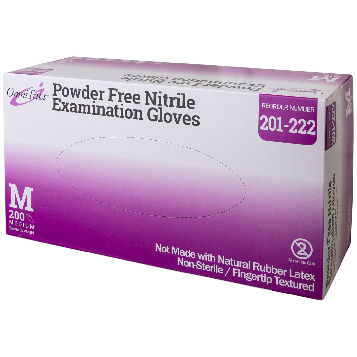 Exam Glove, Nitrile, Medium, Textured Fingers, Blue, Powder Free , 200/bx, 10 bx/cs (PF) (50 cs/plt)