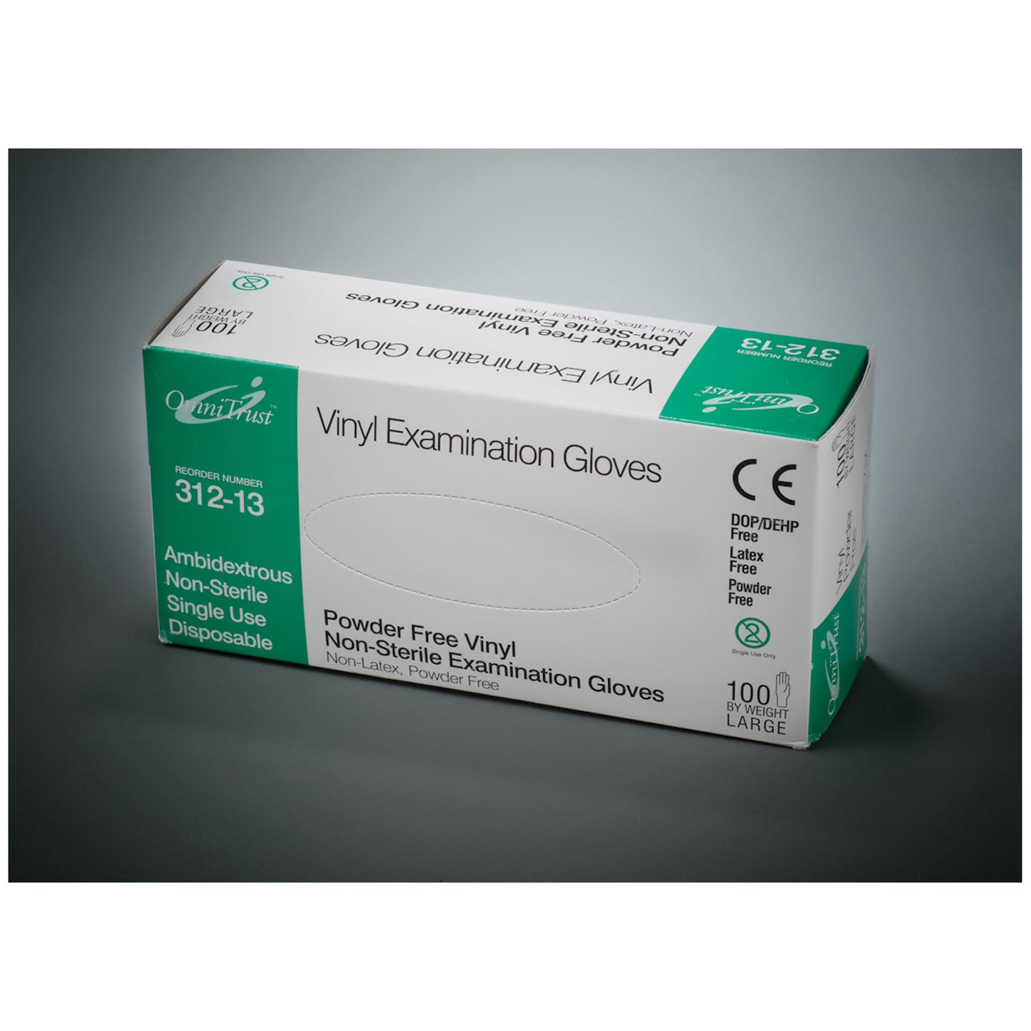 Exam Glove, Vinyl, Medium, Powder Free , 100/bx, 10 bx/cs (PF) (70 cs/plt)