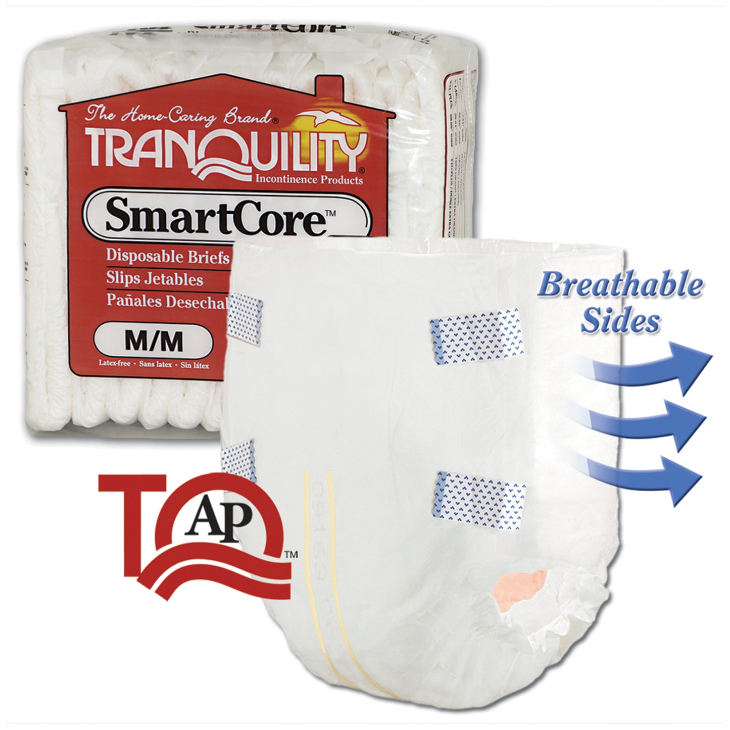 Brief, Medium Adult, 32"-44", 24.0 fl oz Capacity, 12/pk, 8 pk/cs