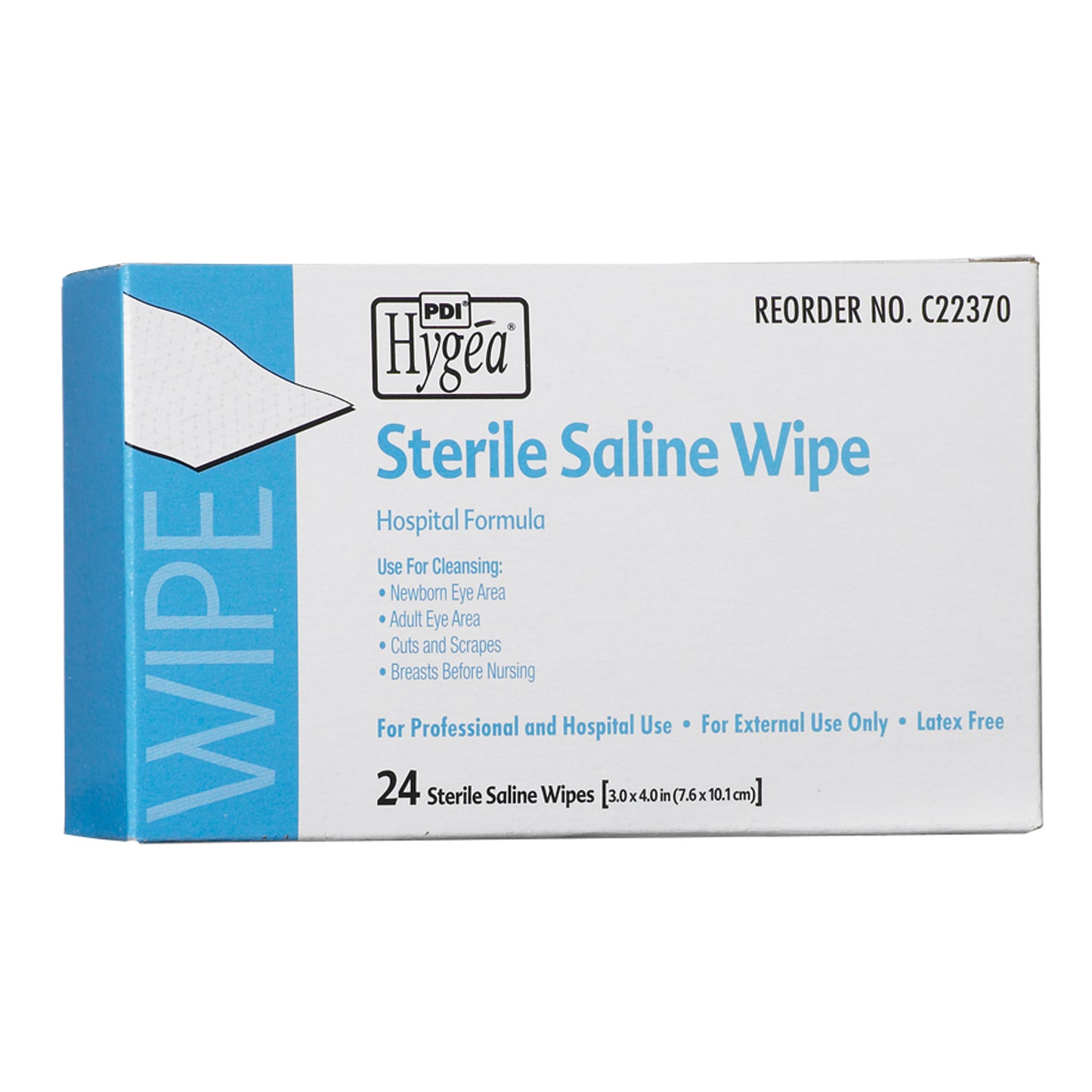 Sterile Saline Wipe, 6" x 4", 24 pk/bx, 24 bx/cs (92 cs/plt)