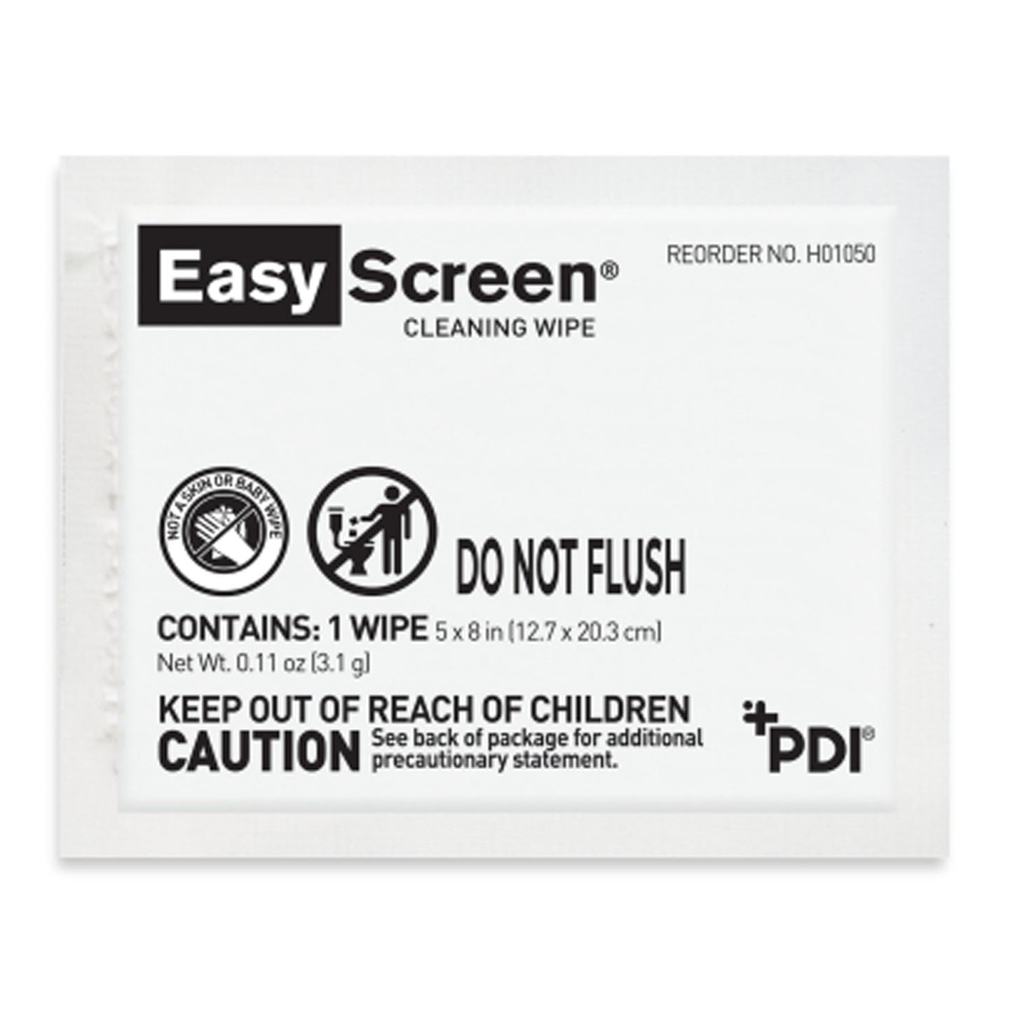 Easy Screen™ Cleaning Wipe, 5"x8", 1/pk, 50 pk/bx, 10 bx/cs