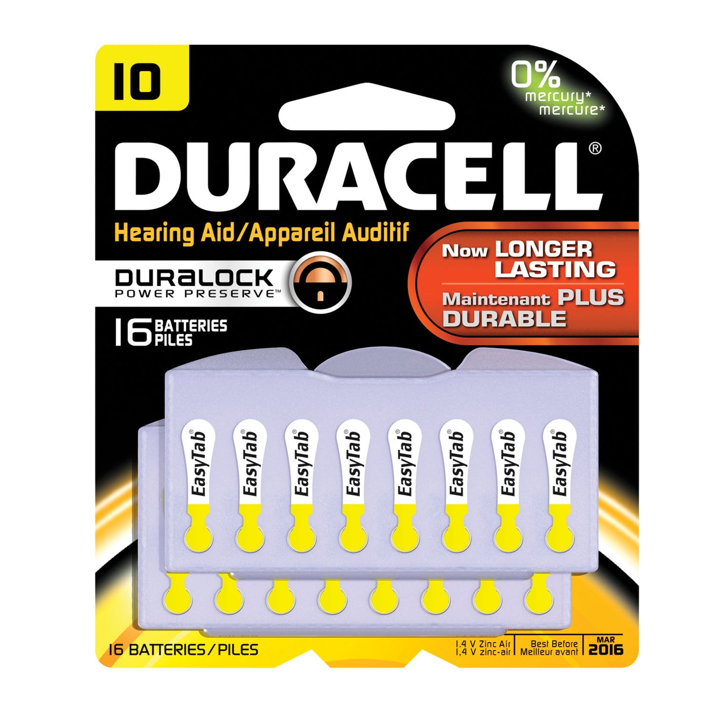 Battery, Zinc Air, Size 10, 16pk, 6 pk/bx, 6 bx/cs (UPC# 66119)