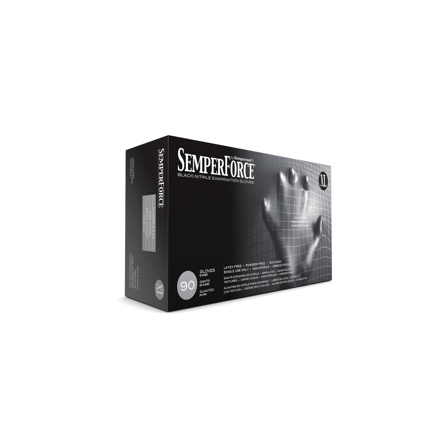 Exam Glove, Nitrile, X-Large, Black, 90/bx, 10 bx/cs