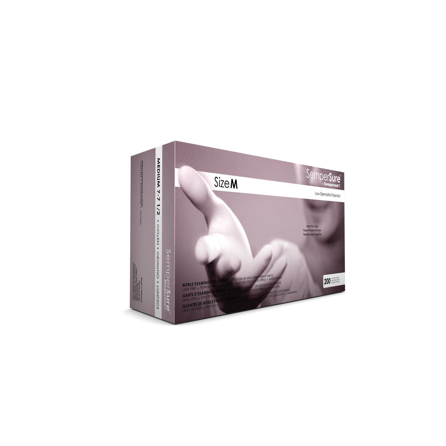 Exam Glove, Nitrile, Textured, Medium, Powder Free , 200/bx, 10 bx/cs (PF) (50 cs/plt)