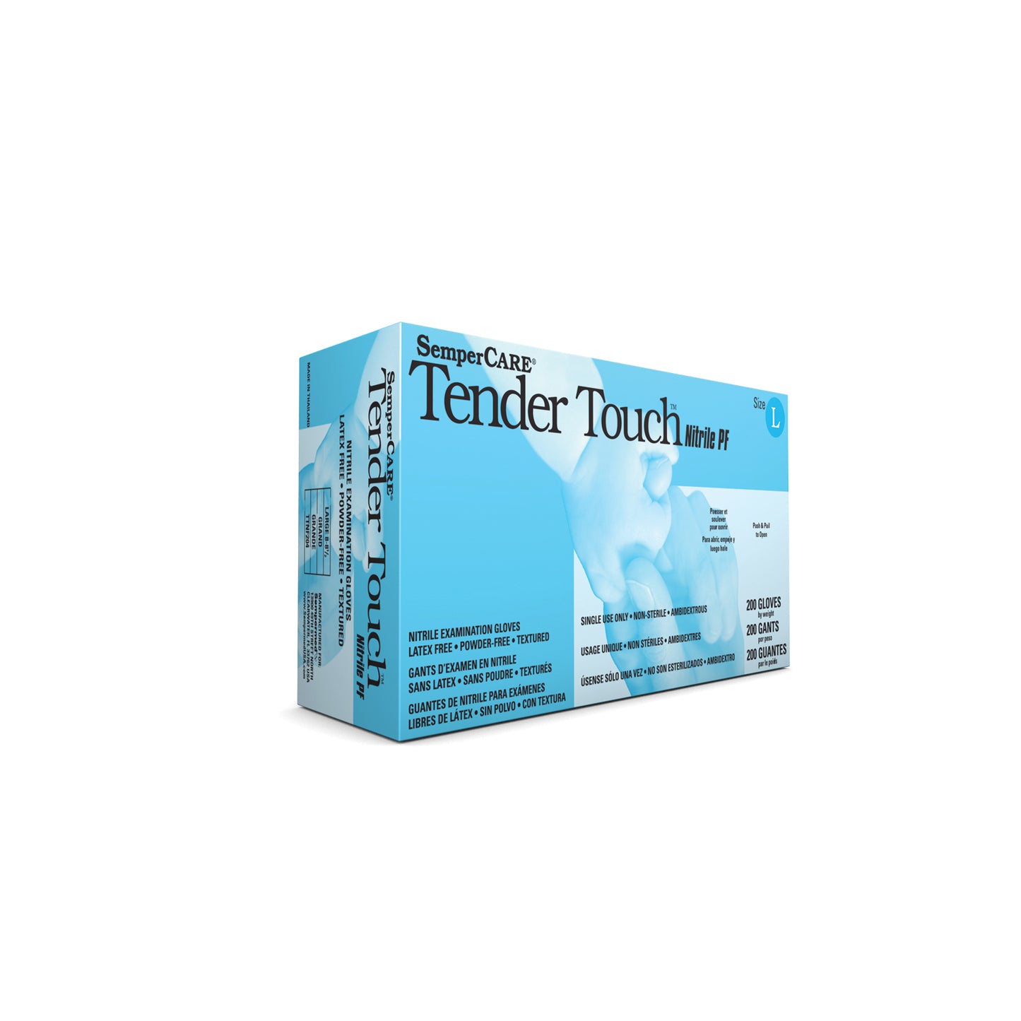 Exam Glove, Nitrile, Small, Powder Free , Beaded Cuff, Textured Fingers, Ambidextrous, 200/bx, 10 bx/cs (PF) (60 cs/plt)
