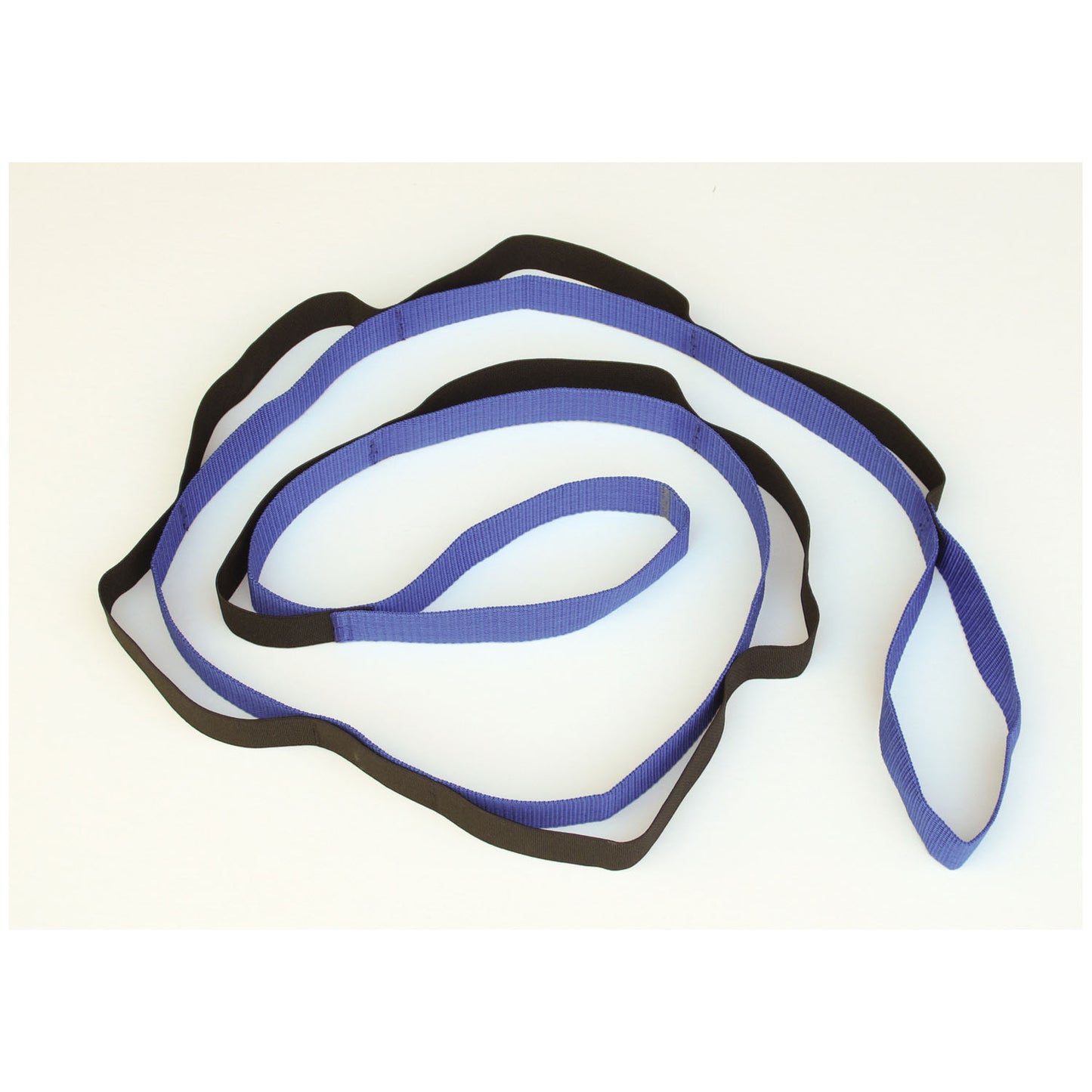 Stretching Aid, 5 ft 7" Long, Blue Webbing with Black Elastic Stretch Strap, Clear Poly Ziplock Bag (091157)