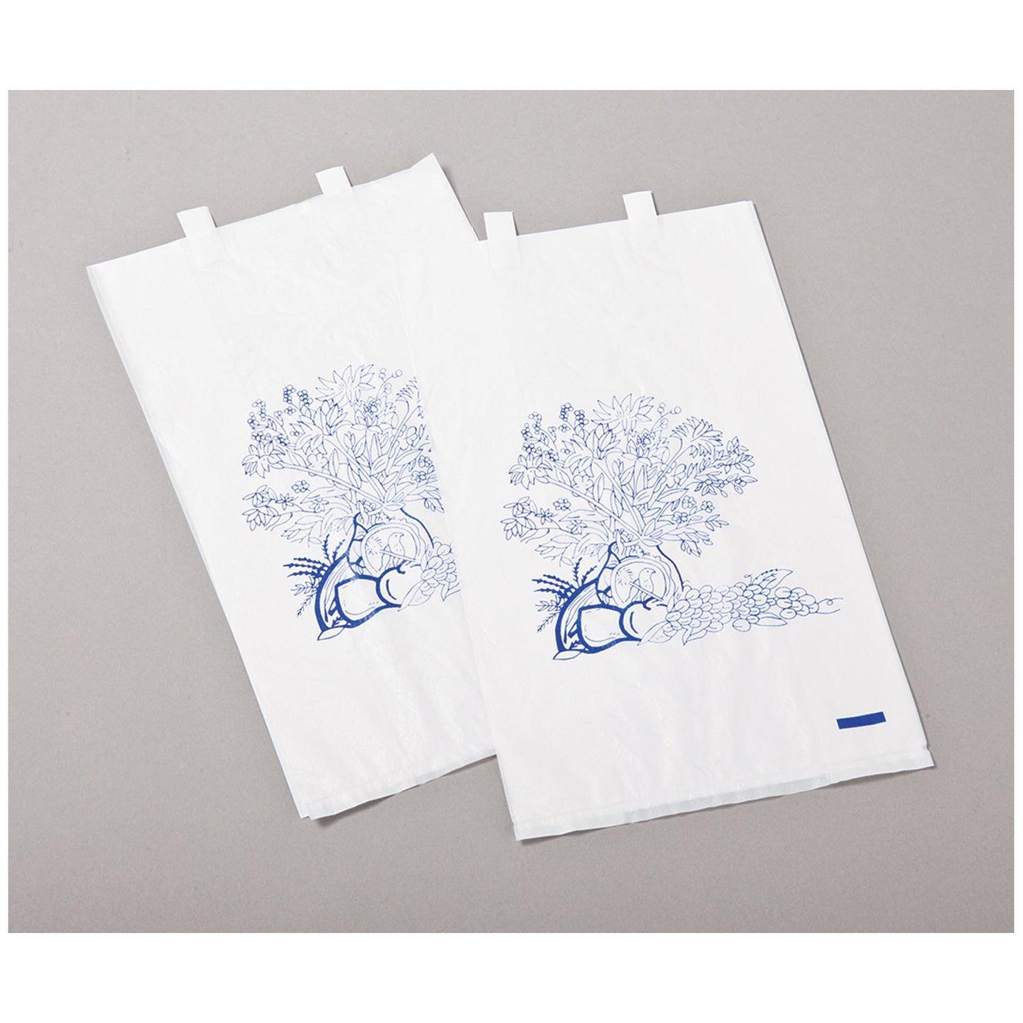 Bedside Bag, 6½" x 3 1/8" x 11 3/8", Flame Retardant Paper, Blue Floral Print, 2000/cs