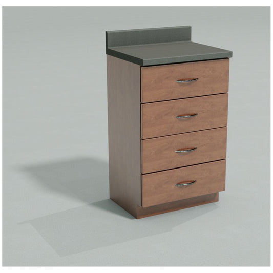 Base Cabinet, Steel, 24", Four Drawers, Seamless Countertop, Quiet White (4)