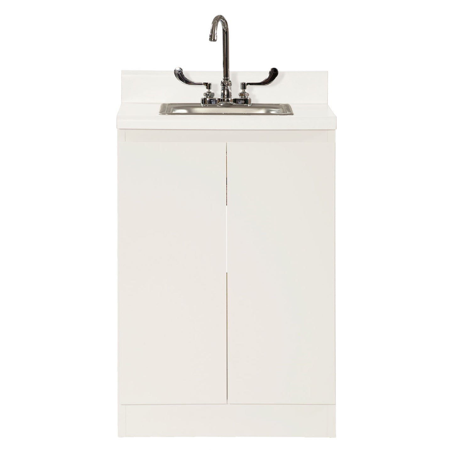 Base Cabinet, Steel, 24", with Stainless Steel Sink & Faucet, Two Doors, Quiet White (2)