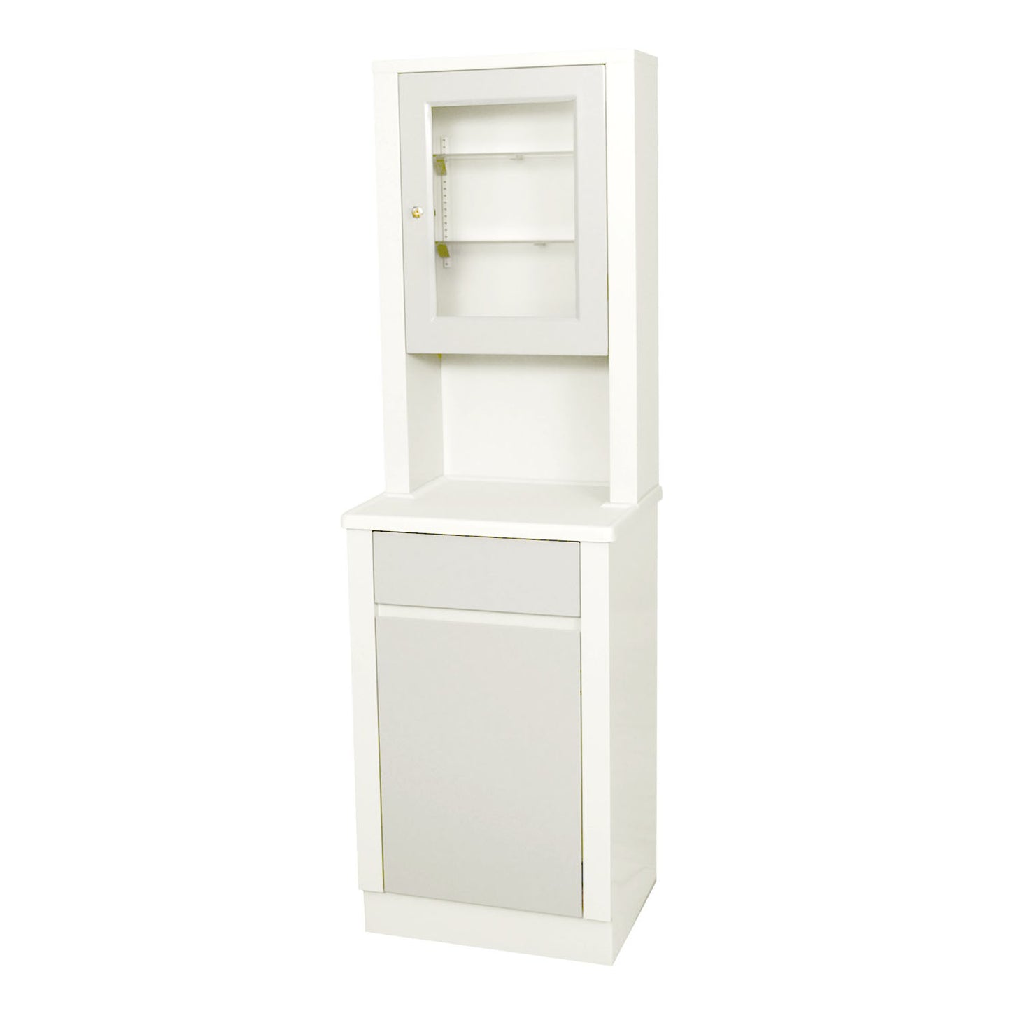 Treatment Cabinet, 6105 with Upper Cabinet Section, One Door, One Shelf, 20" W x 65" H x 16.25 D, Quiet White (1) (1)