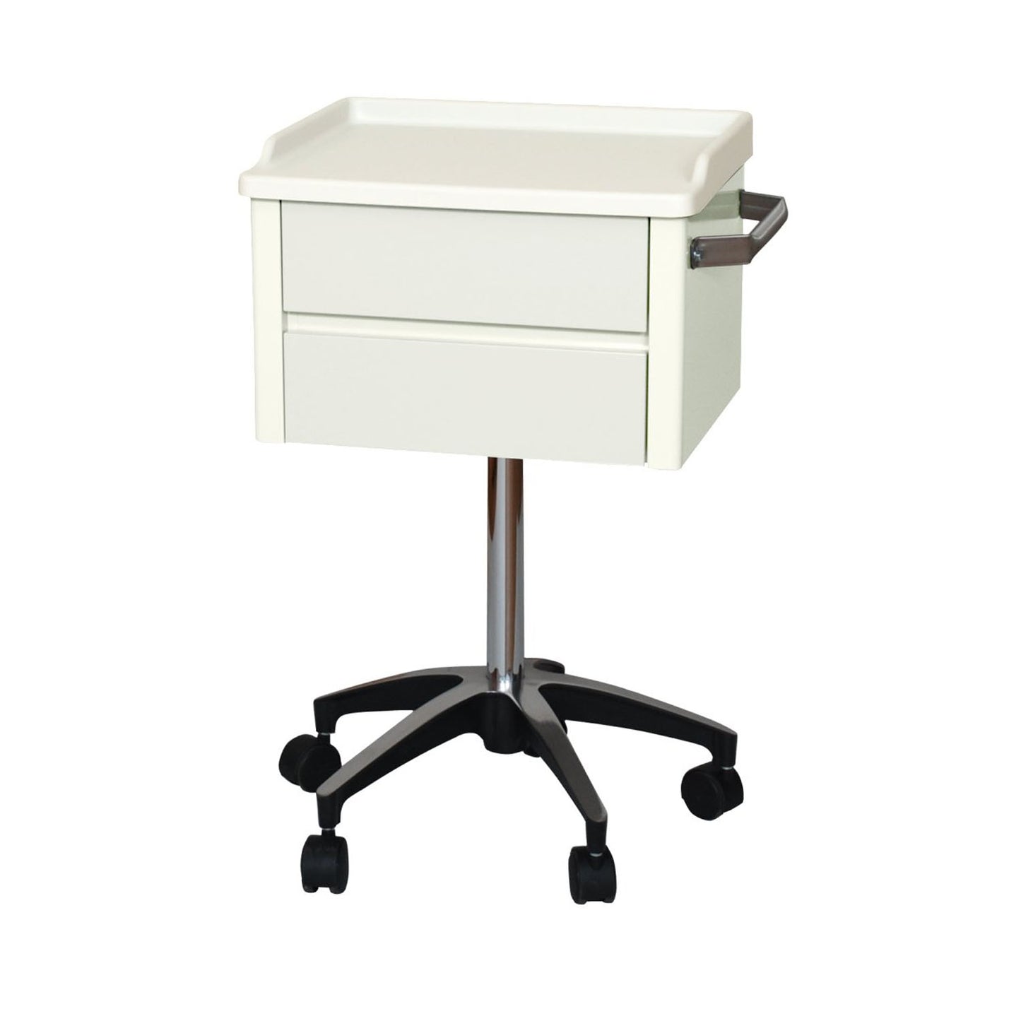 Special Procedure Cart, 6620 with Two Heavy Duty Steel, Easy to Clean Drawers, Stainless Steel Push Handle, Kydex Work Surface with No-Spill Edge, Five Leg Base with 2" Twin Wheel Carpet Casters for Maximum Stability, Quiet White (DROP SHI (2) (5) (5.1cm)