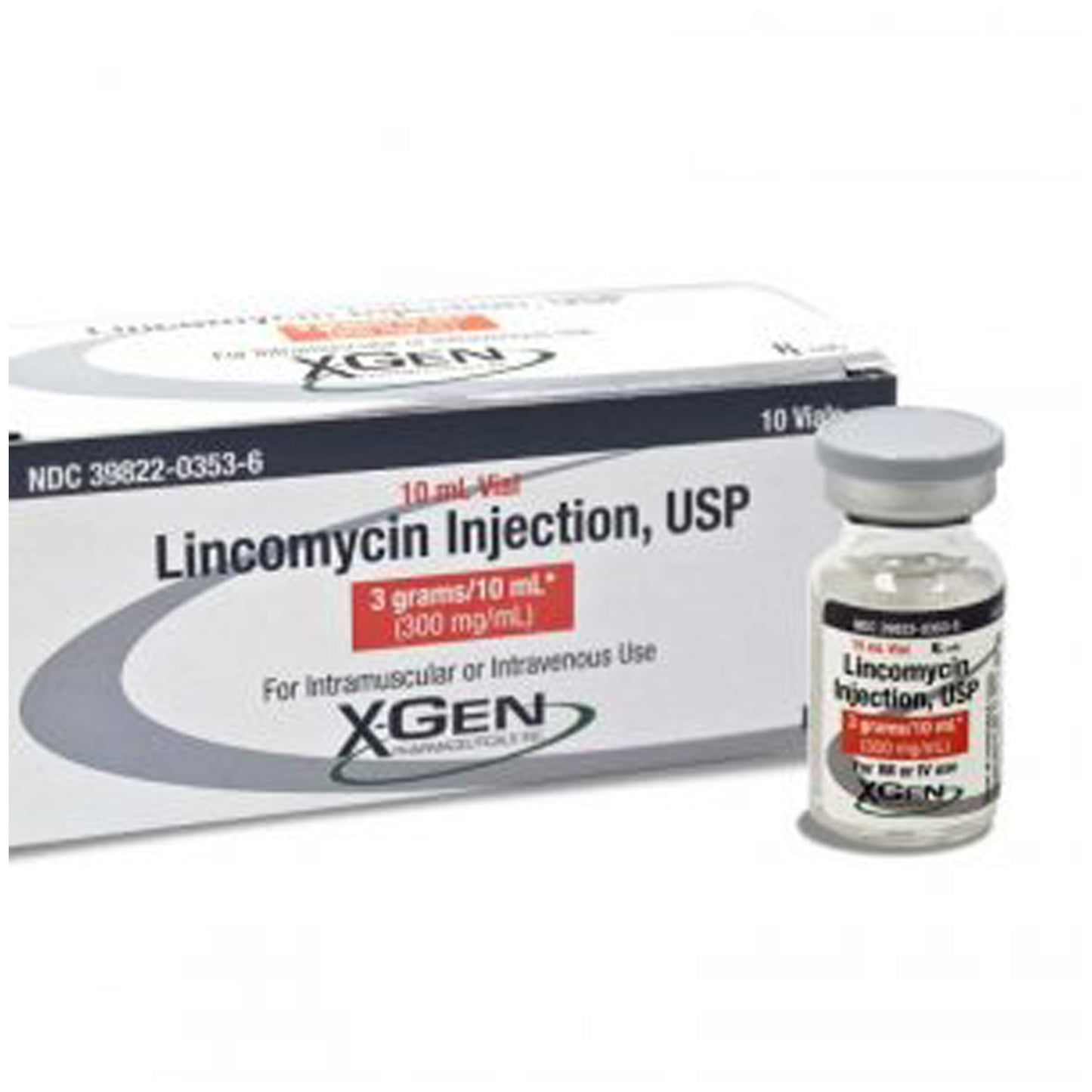 Lincomycin Injection, USP 300mg/mL, 10mL, 10/ctn (3 grams/10 mL Vial) (Rx)