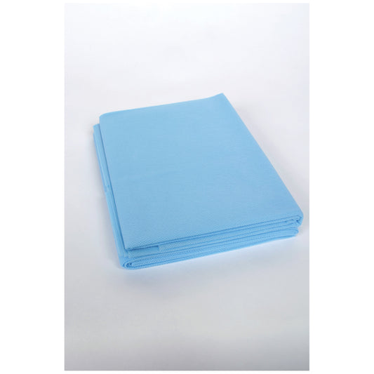 Fitted Cot Sheet, Standard Weight, Medium Blue, 30" x 72", 85 grams, 50/cs (40 cs/plt)