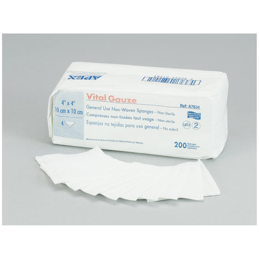 Gauze Sponge, 4" x 4", 4-Ply, Sterile 2s, 50/pk, 24 pk/cs