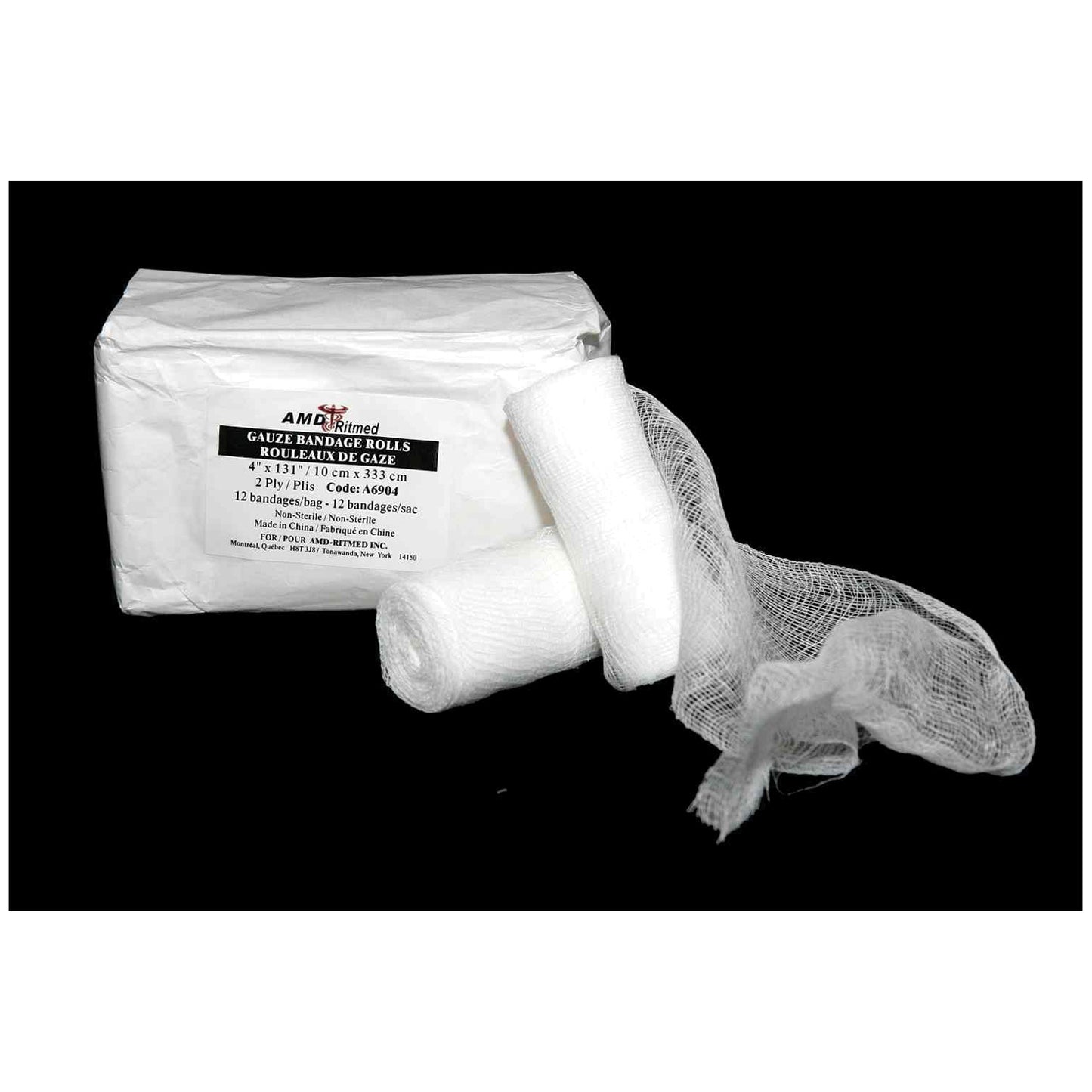 Gauze Bandage, 4" x 131", Non-Sterile, 12/pk, 8 pk/cs