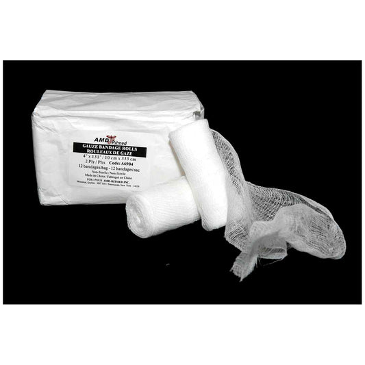 Gauze Bandage, 4" x 131", Non-Sterile, 12/pk, 8 pk/cs
