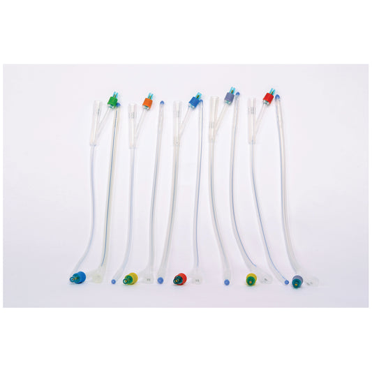 Foley Catheter, 100% Silicone, 24FR x 5cc Balloon, Two-Way, Sterile, Latex Free , 10/bx (LF)