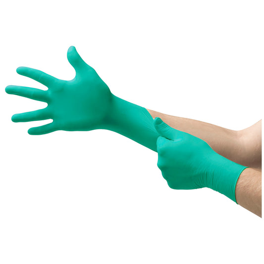 Exam Glove, Neoprene, Large , Polymer Coated, Beaded Cuff, Green, Powder-Free, 200/bx, 10 bx/cs (8.5-9)