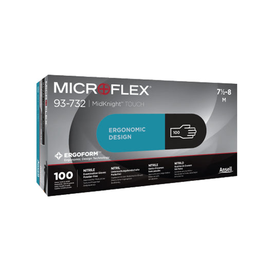 Exam Glove, Nitrile, Black, Medium, 100/bx, 10 bx/cs
