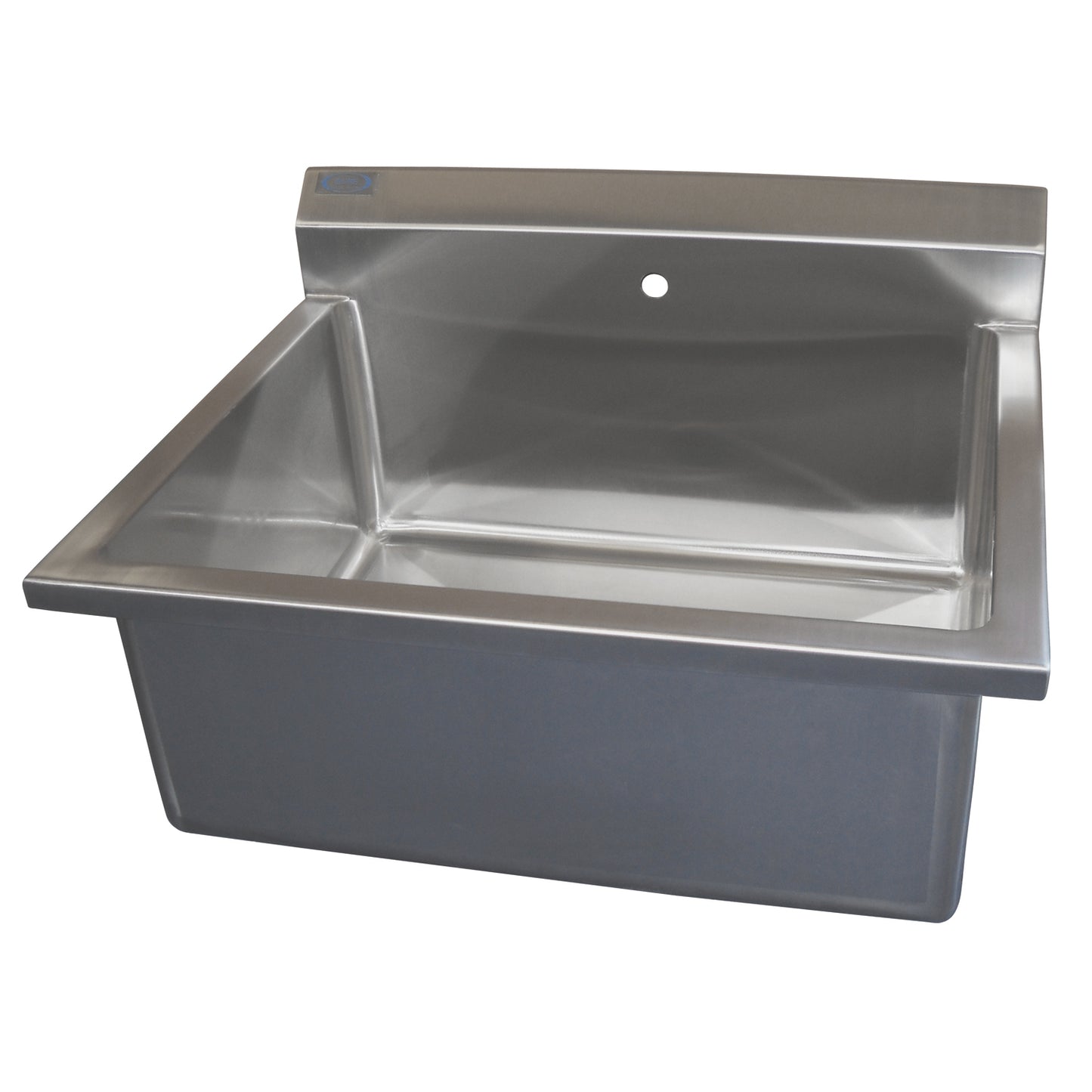 Single Scrub Sink, Stainless Steel Wall Mount, with Rounded Corners and 12" Backsplash - 30"L x 19.75"D x 22.56"H (Freight Terms are Prepaid & Add to Invoice-Contact Vendor for Specifics)