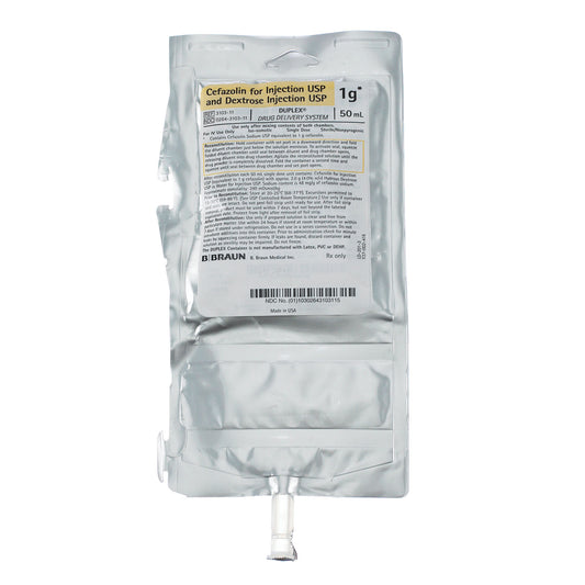 1g Cefazolin For Injection USP & Dextrose Injection USP, 50mL , 24/cs (Rx) (Item is Non-Returnable) (147 cs/plt) (Continental US+HI Only, Excluding IN and ND)