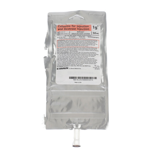 1g Cefoxitin For Injection & Dextrose Injection, 50mL , 24/cs (Rx) (Item is Non-Returnable) (Continental US+HI Only, Excluding IN and ND)