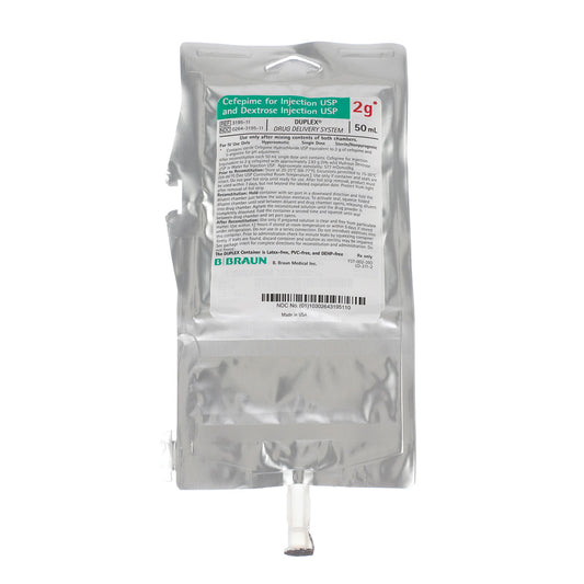 2g Cefepime For Injection USP & Dextrose Injection, 50mL , 24/c (Rx) (Item is Non-Returnable) (Continental US+HI Only, Excluding IN and ND)
