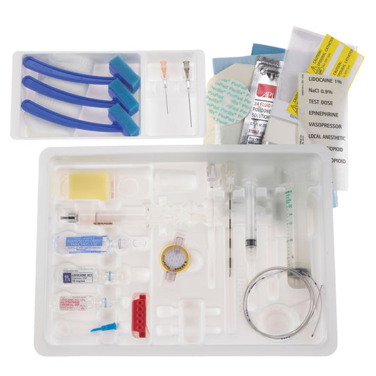 Continuous Epidural Tray, 17G x 3½" Winged Safety Tuohy Needle & 19G Springwood Closed Tip Catheter , 10/cs (Rx) (Item is Non-Returnable) (Continental US+HI Only, Excluding IN and ND)