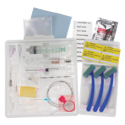 Continuous Epidural Tray, 17G x 3½" Winged Tuohy Needle & 19G Springwood Closed Tip Catheter , 10/cs (Rx) (Item is Non-Returnable) (Continental US+HI Only, Excluding IN and ND)